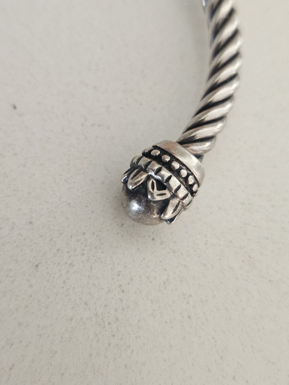 Vintage 3.8mm Designer Southwestern Twisted Rope Sterling Silver Cuff Bracelet - Picture 2 of 5